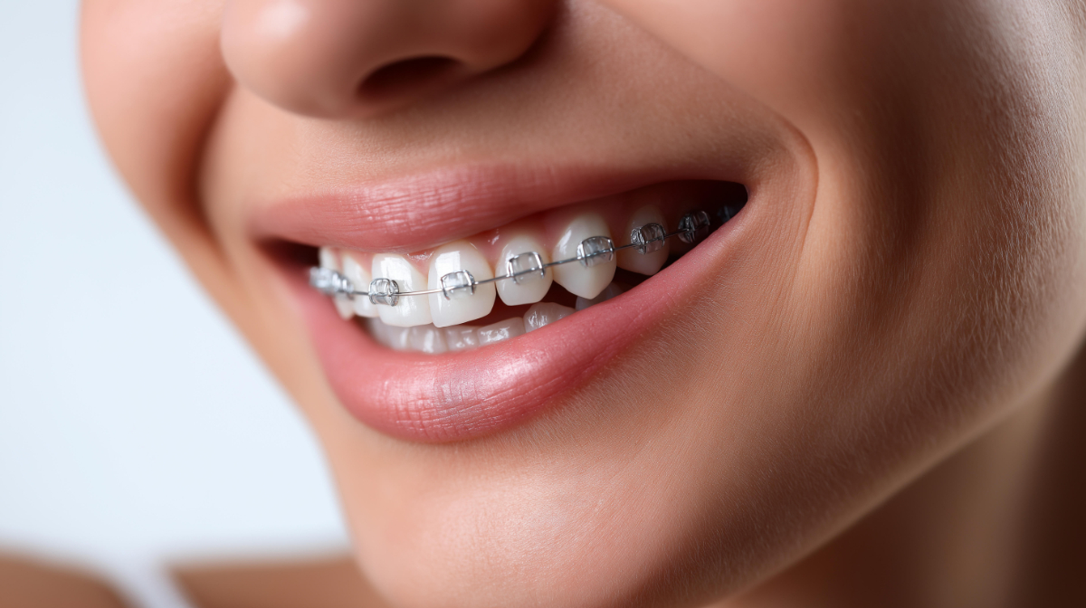 ワイヤー矯正をしている歯