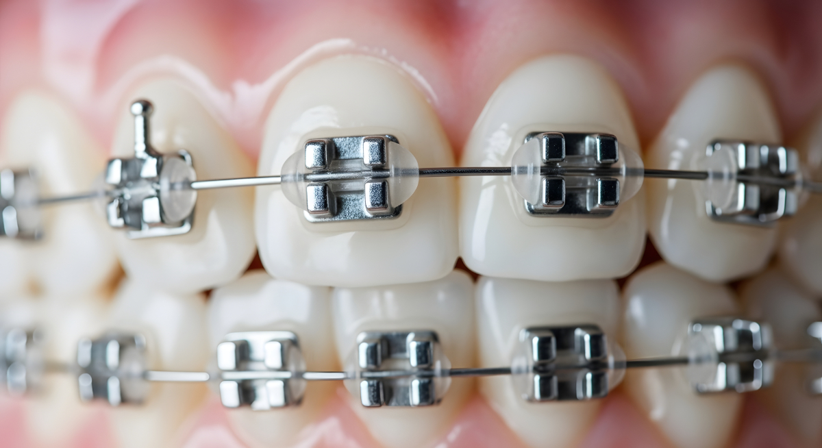 ワイヤー矯正をしている歯