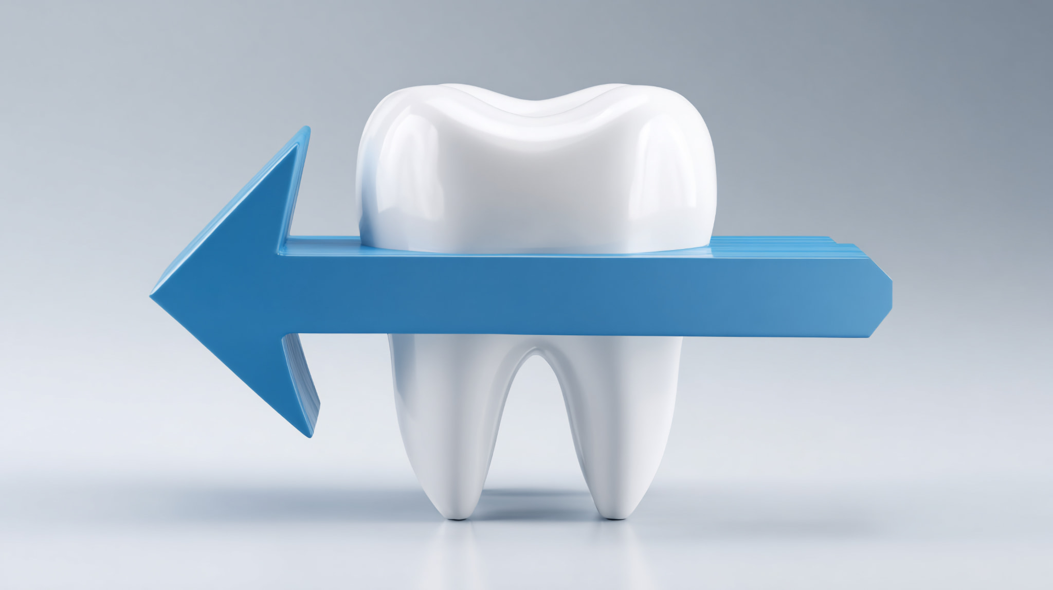 矯正した歯が元の位置に戻ろうとするイメージ